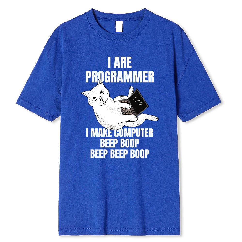 I Are Programmer I Make Computer Beep Boop Men T-Shirt Fashion Clothing Cotton Tops Fashion Summer Tee Shirt Oversized Tshirt