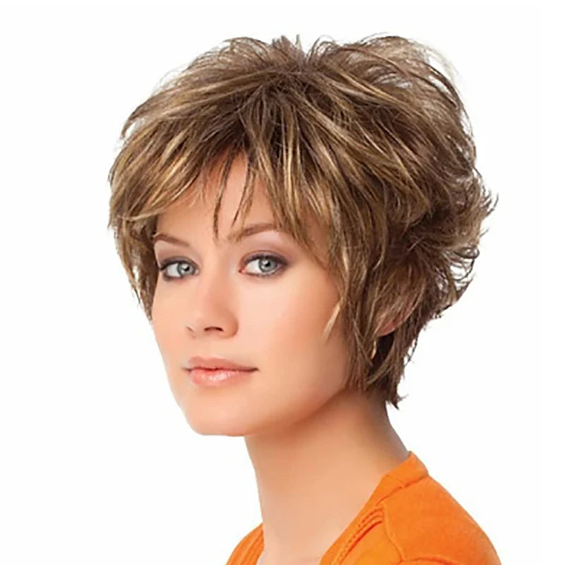 HAIRJOY  Short Curly Wigs  for Women  Heat Resistant Fiber Synthetic Hair