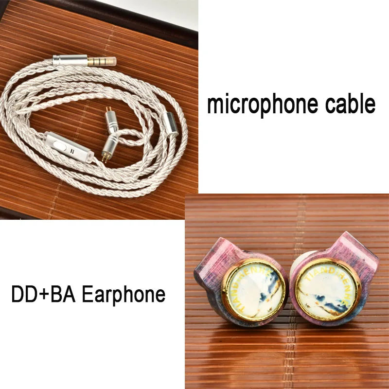 TD25 Hybrid Driver In-ear Monitor 1DD+1BA Earphone HiFi 2Pin Wired Headphone Music DJ Headset Sport Game Earbud