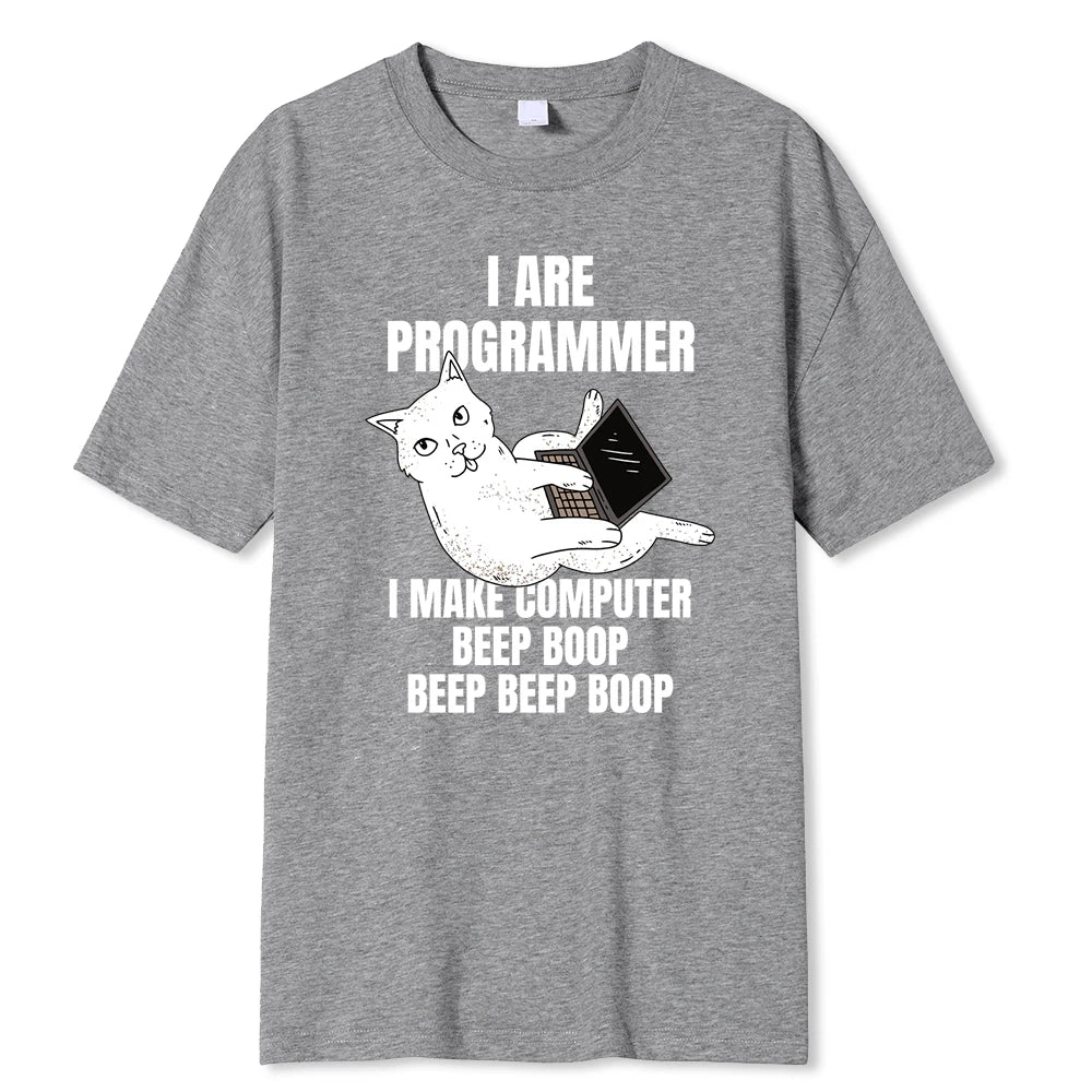 I Are Programmer I Make Computer Beep Boop Men T-Shirt Fashion Clothing Cotton Tops Fashion Summer Tee Shirt Oversized Tshirt