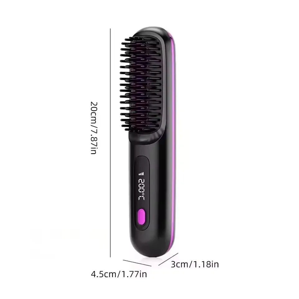 New Electric Usb Ceramic Heating Straight Hair Comb Wireless