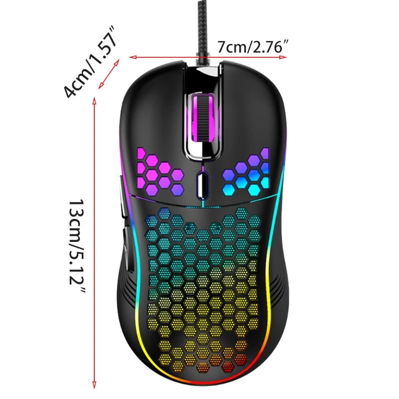 USB Wired Gaming Mouse Mechanical Mice USB Luminous Light Mouse 7200DPI Adjustable Optical Gamer Mice for PC Computer Game