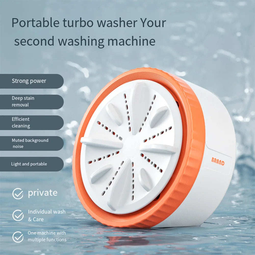 Mini Washing Machine Portable USB Rotating Turbo