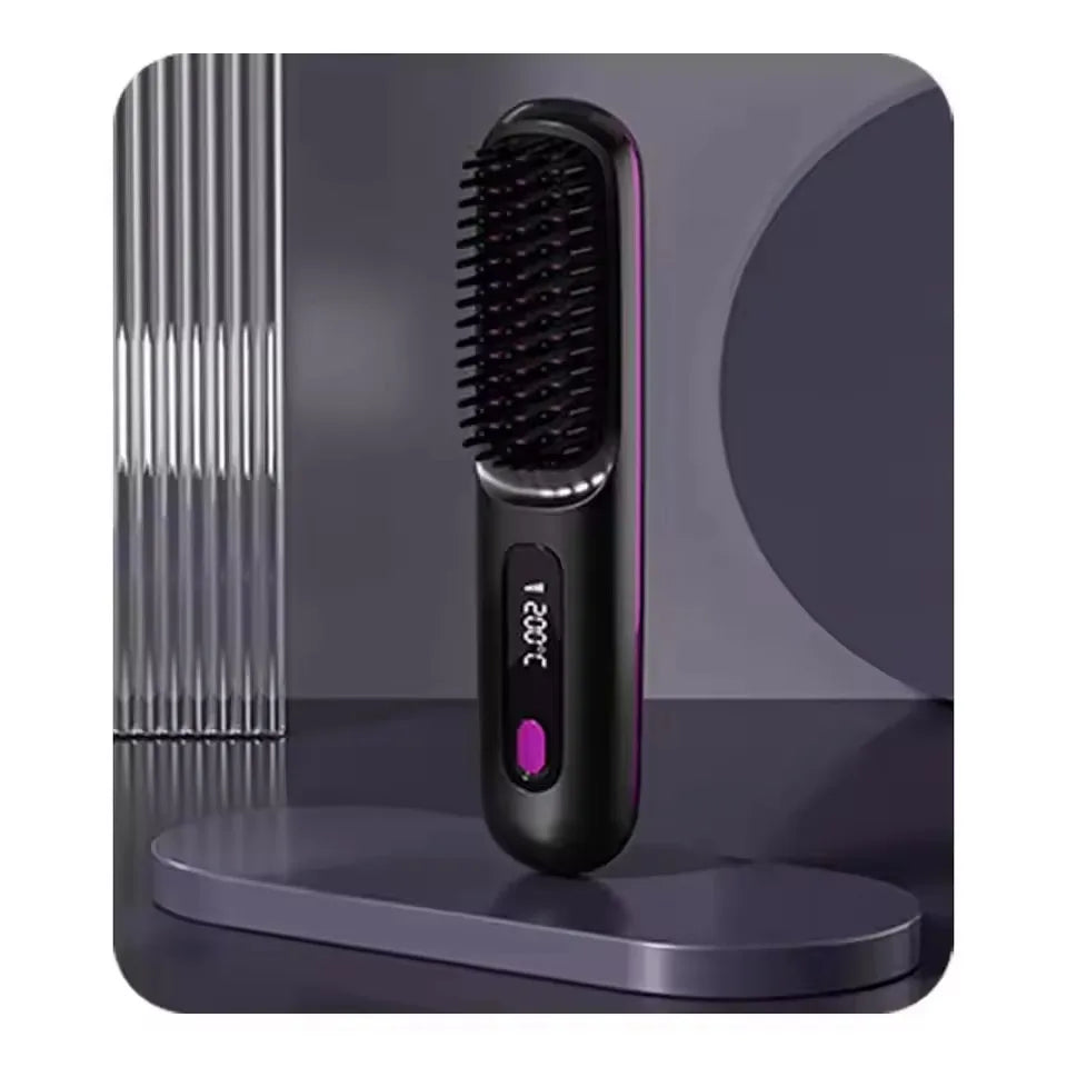 New Electric Usb Ceramic Heating Straight Hair Comb Wireless