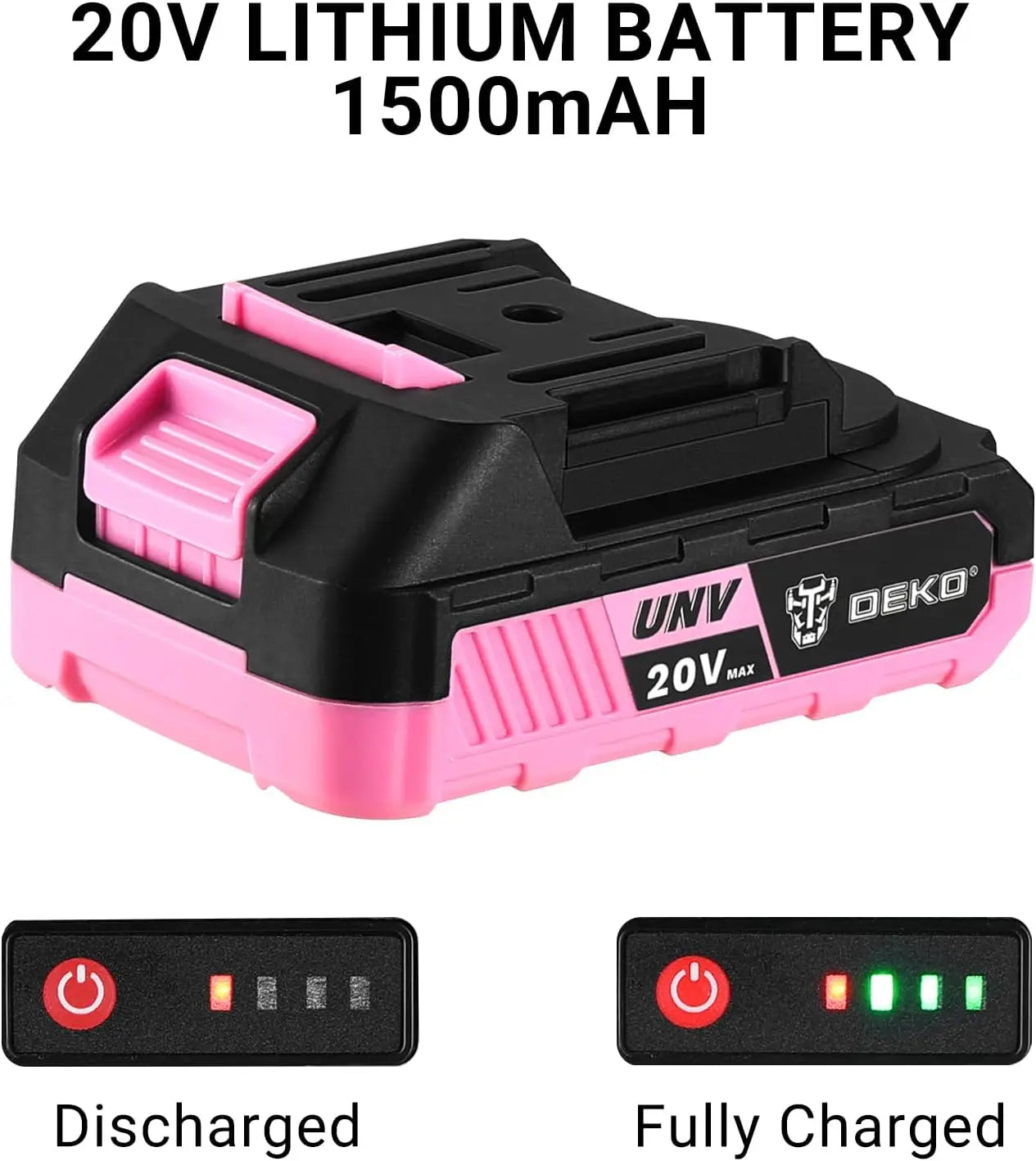 Power Drill Cordless: DEKO Pink Cordless Drill 20V Electric Power Drill Set Tool for Women