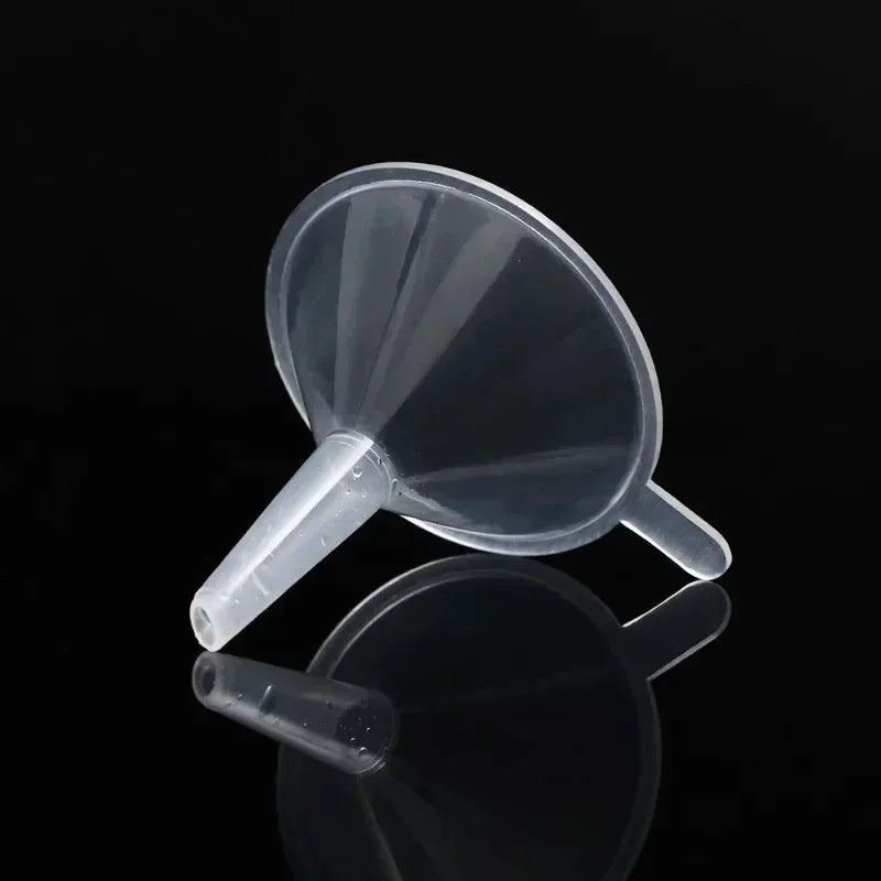 2/50Pcs Mini Plastic Transparent Funnels Small Mouth Liquid Oil Funnels Cosmetic Liquid Dispenser Lab Bottles Filling Tools