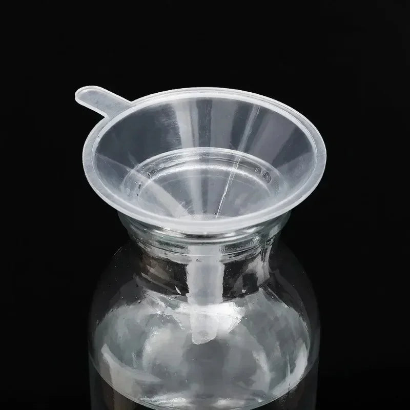 2/50Pcs Mini Plastic Transparent Funnels Small Mouth Liquid Oil Funnels Cosmetic Liquid Dispenser Lab Bottles Filling Tools