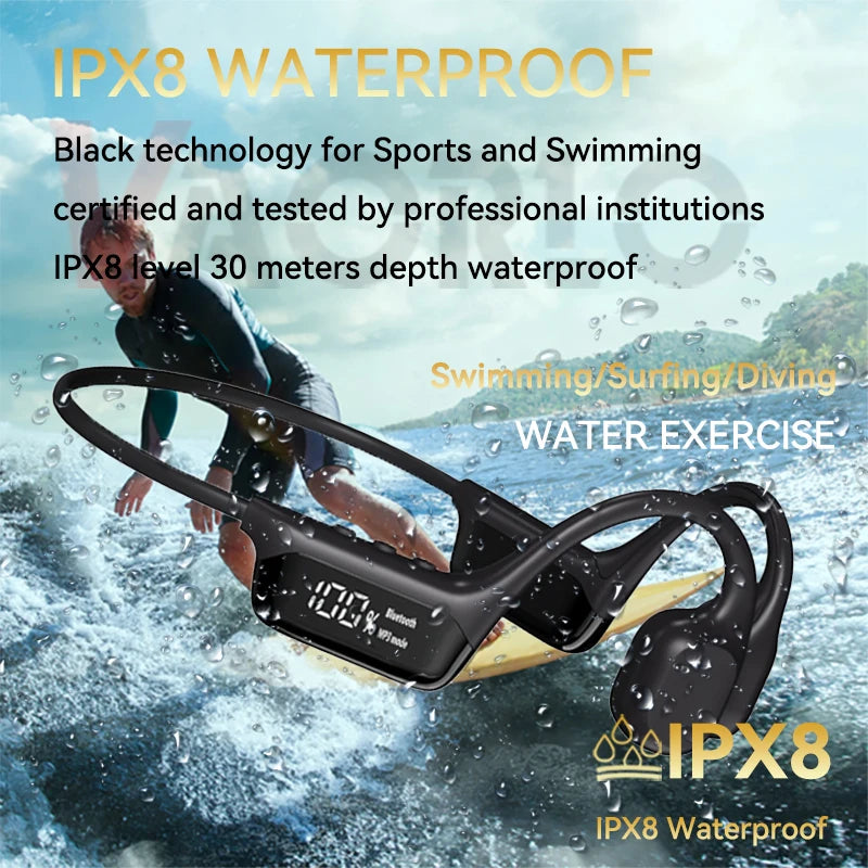 Bone Conduction Headphones Bluetooth 5.4 Wireless Earphone IPX8 Waterproof for Swimming Sports Support MP3 Player With 32G RAM