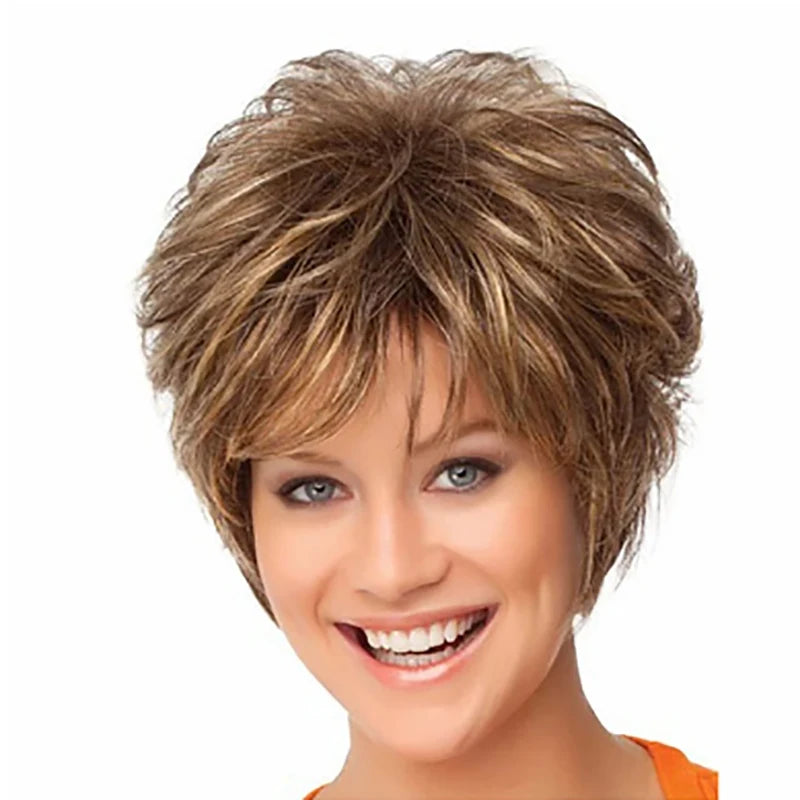 HAIRJOY  Short Curly Wigs  for Women  Heat Resistant Fiber Synthetic Hair