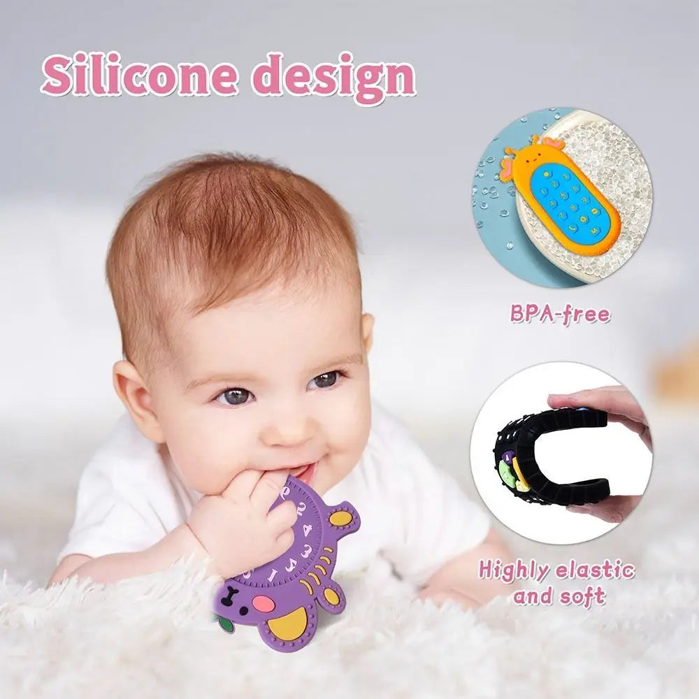 1Pc Baby Silicone Teether Toys Remote Control Shape Teether Rodent Gum Pain Relief Teething Toy Kids Sensory Educational