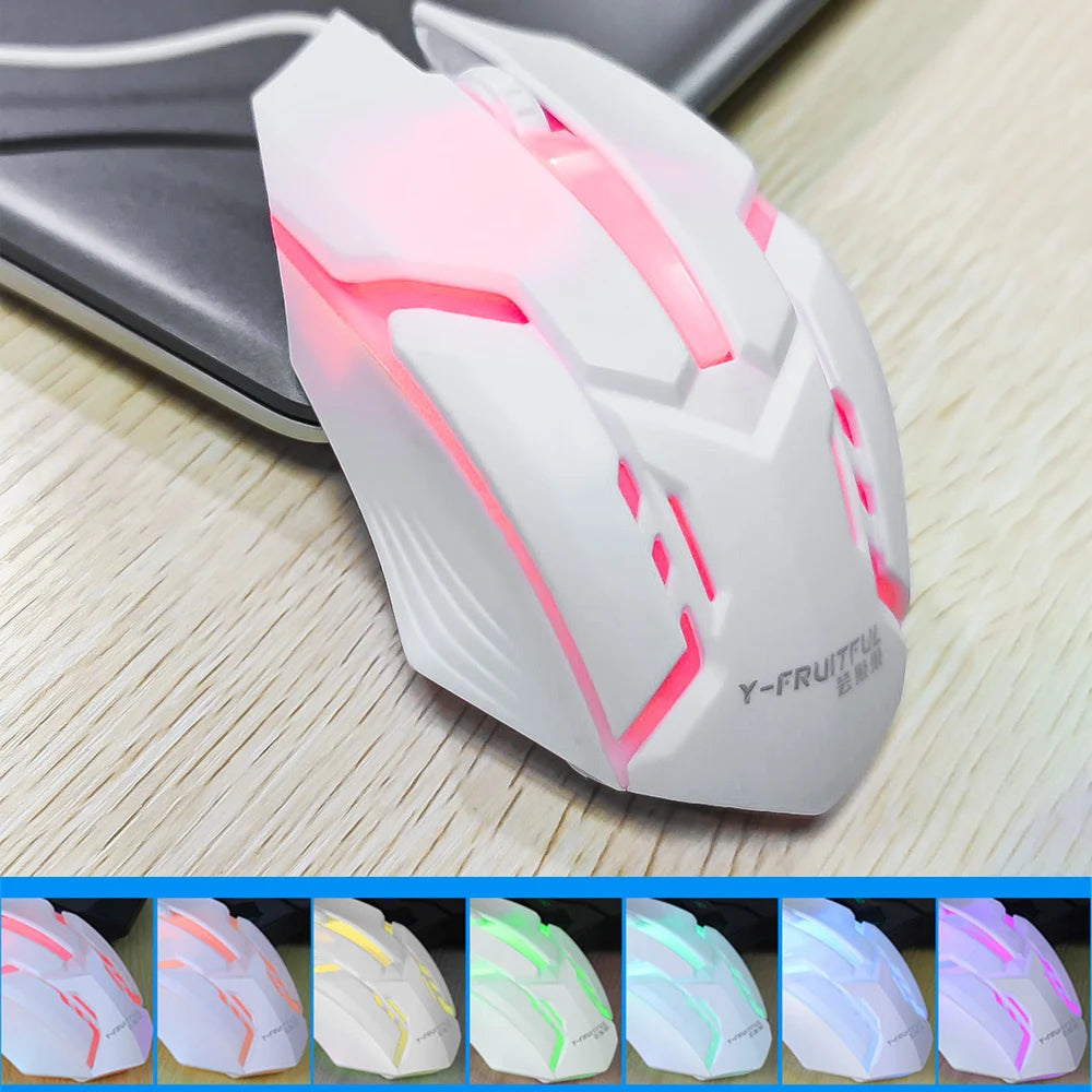 Computer Mouses E Sports LED Luminous Backlit Wired Mouse USB Wired For Desktop Laptop Mute Office Computer Gaming Mouse