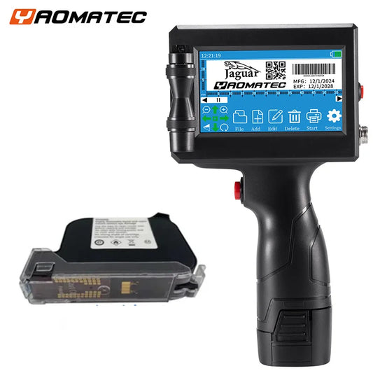 YAOMATEC 12.7mm image picture QR code serial number portable mask online printer hand jet handheld thermal inkjet TIJ printer