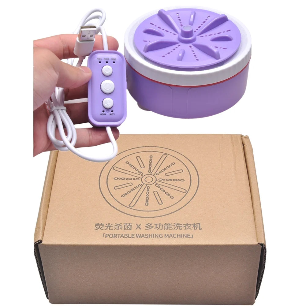 Mini Washing Machine Portable USB Rotating Turbo