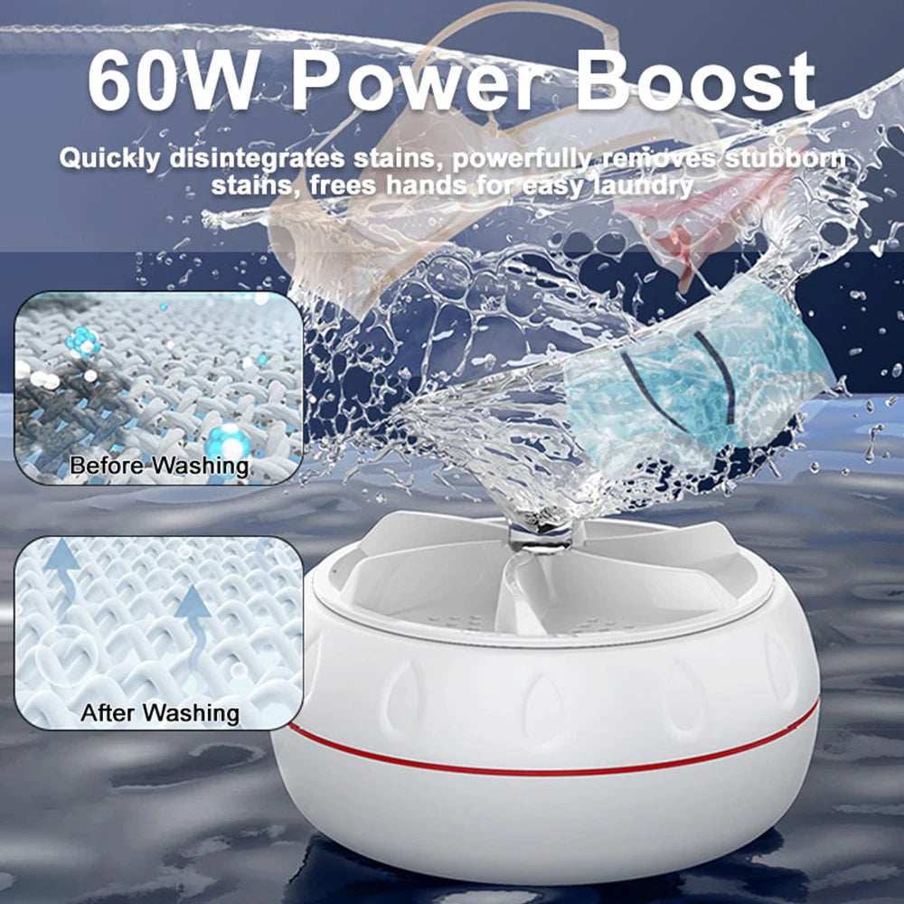 Mini Washing Machine Portable USB Rotating Turbo