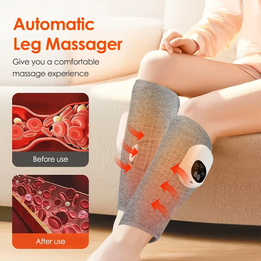 JianYouCare Portable 360 Air Pressure Leg Calf Massager Hot Compress Promote Blood Circulation Muscle Relaxation Relieve Fatigue