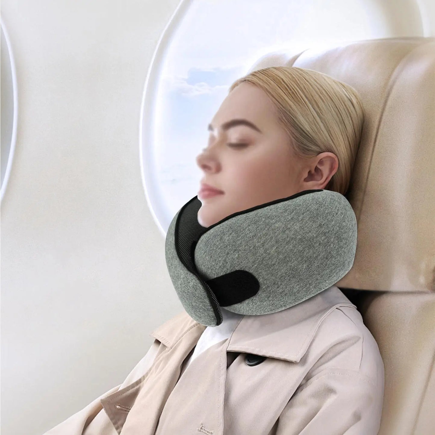 Memory Foam Travel Neck Pillow for airplanes – FBA Fast Shipping