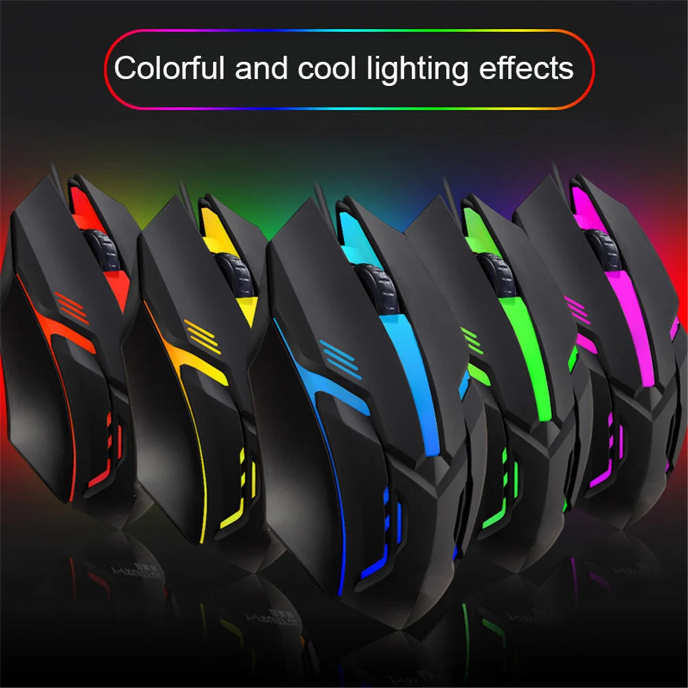 Computer Mouses E Sports LED Luminous Backlit Wired Mouse USB Wired For Desktop Laptop Mute Office Computer Gaming Mouse