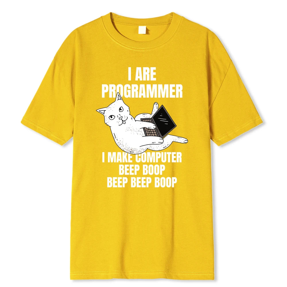 I Are Programmer I Make Computer Beep Boop Men T-Shirt Fashion Clothing Cotton Tops Fashion Summer Tee Shirt Oversized Tshirt