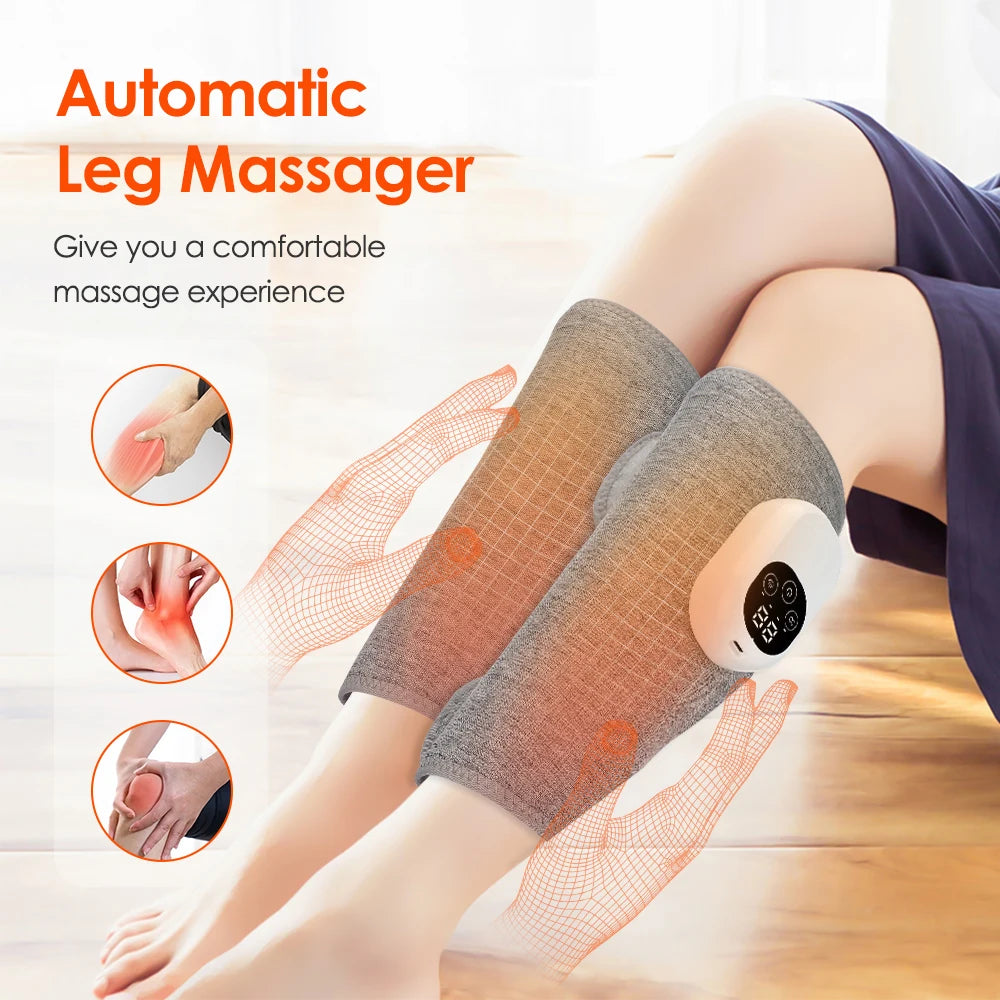 JianYouCare Portable 360 Air Pressure Leg Calf Massager Hot Compress Promote Blood Circulation Muscle Relaxation Relieve Fatigue