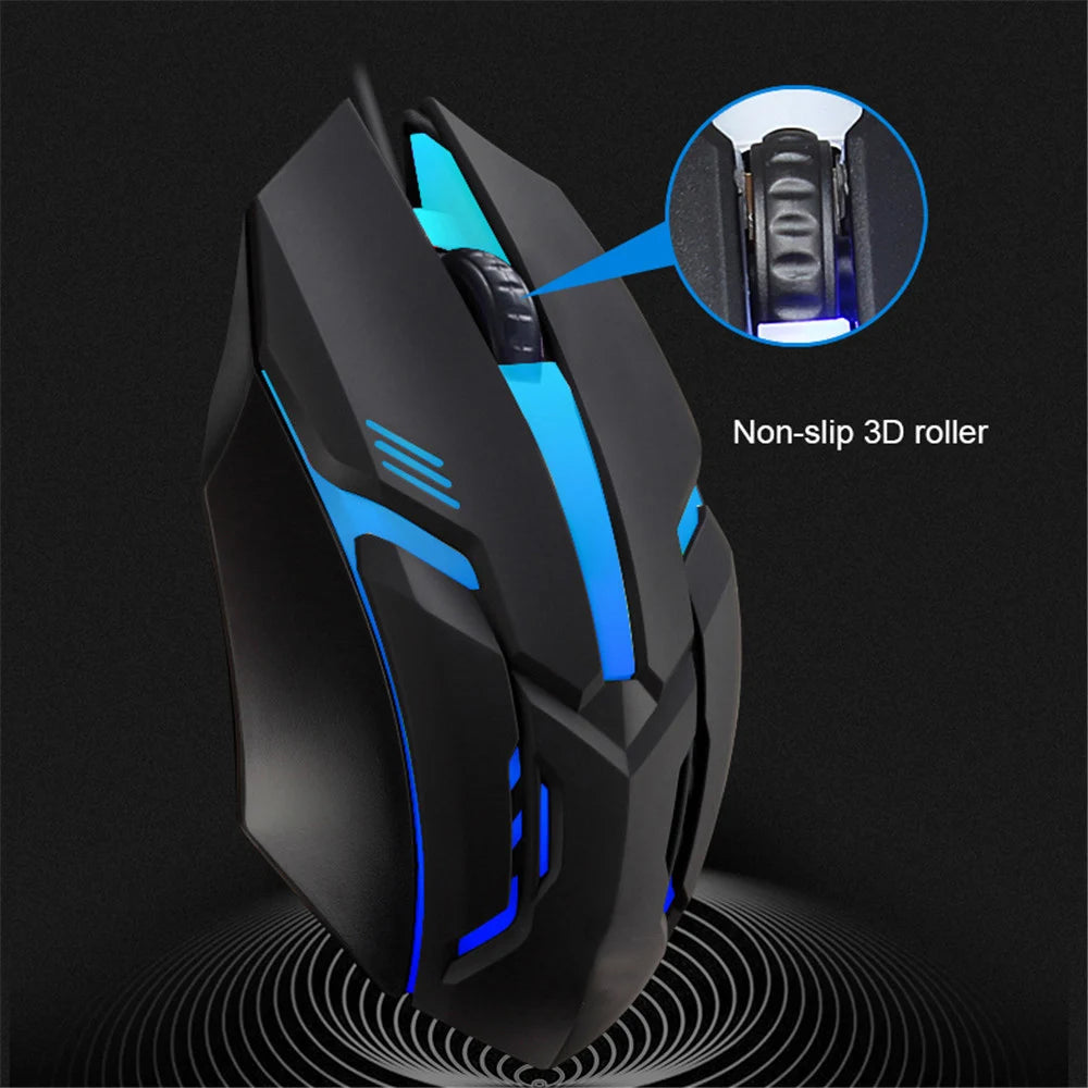 Computer Mouses E Sports LED Luminous Backlit Wired Mouse USB Wired For Desktop Laptop Mute Office Computer Gaming Mouse