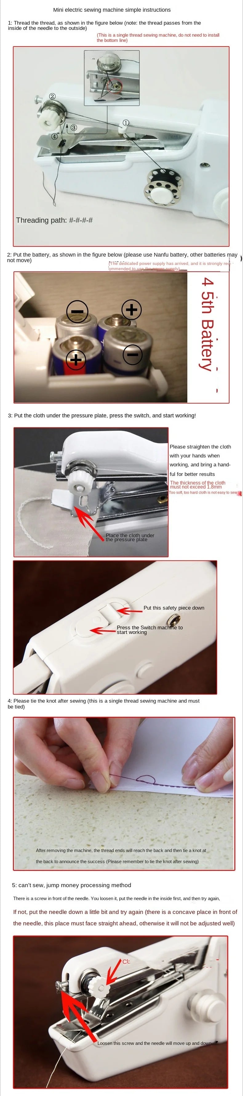 Handheld portable sewing machine handy stitch 101 mini electric sewing machine sewing machine 340G