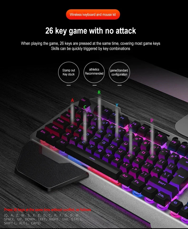 K680 Rechargeable 2.4G wireless keyboard and mouse suite Gaming computer Office esports