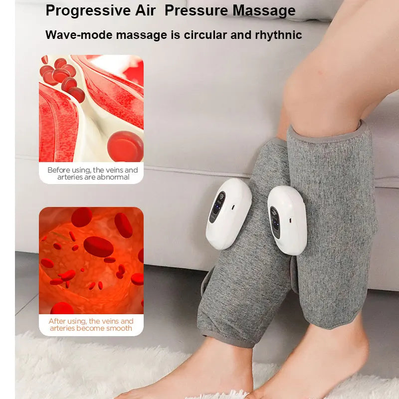 JianYouCare Portable 360 Air Pressure Leg Calf Massager Hot Compress Promote Blood Circulation Muscle Relaxation Relieve Fatigue