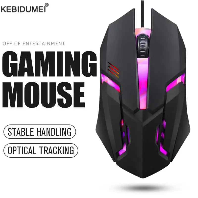 Computer Mouses E Sports LED Luminous Backlit Wired Mouse USB Wired For Desktop Laptop Mute Office Computer Gaming Mouse