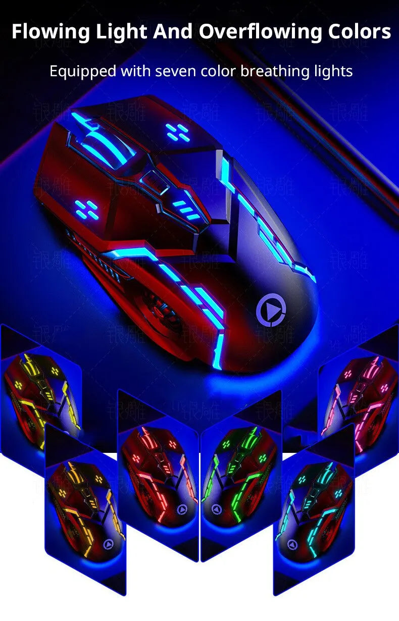 Silver Eagle G5 Mute Wired Mouse Six Keys Luminous Game E-Sports Machinery Computer Accessories Cross-Border Delivery