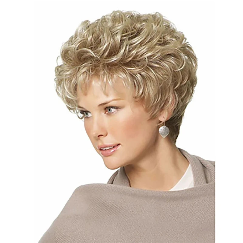 HAIRJOY  Short Curly Wigs  for Women  Heat Resistant Fiber Synthetic Hair