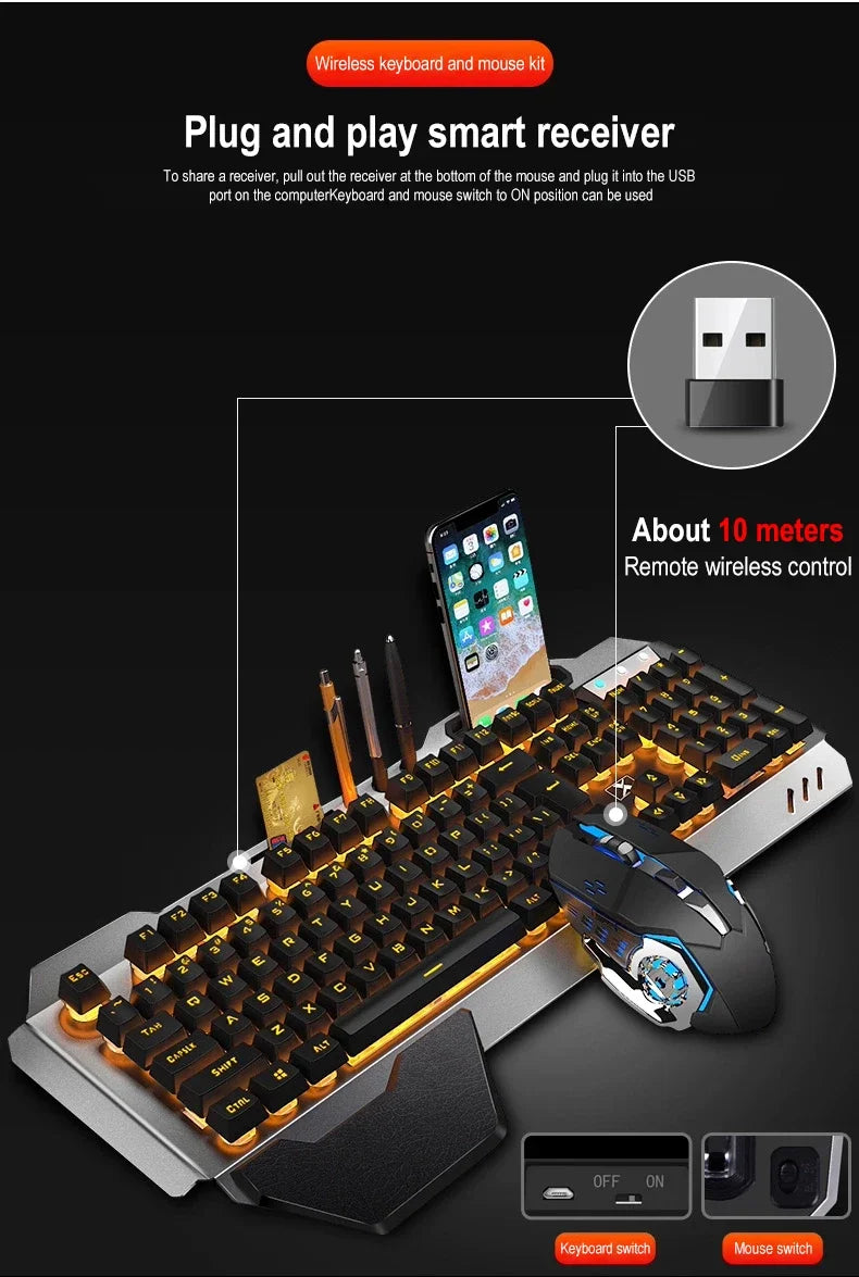 K680 Rechargeable 2.4G wireless keyboard and mouse suite Gaming computer Office esports