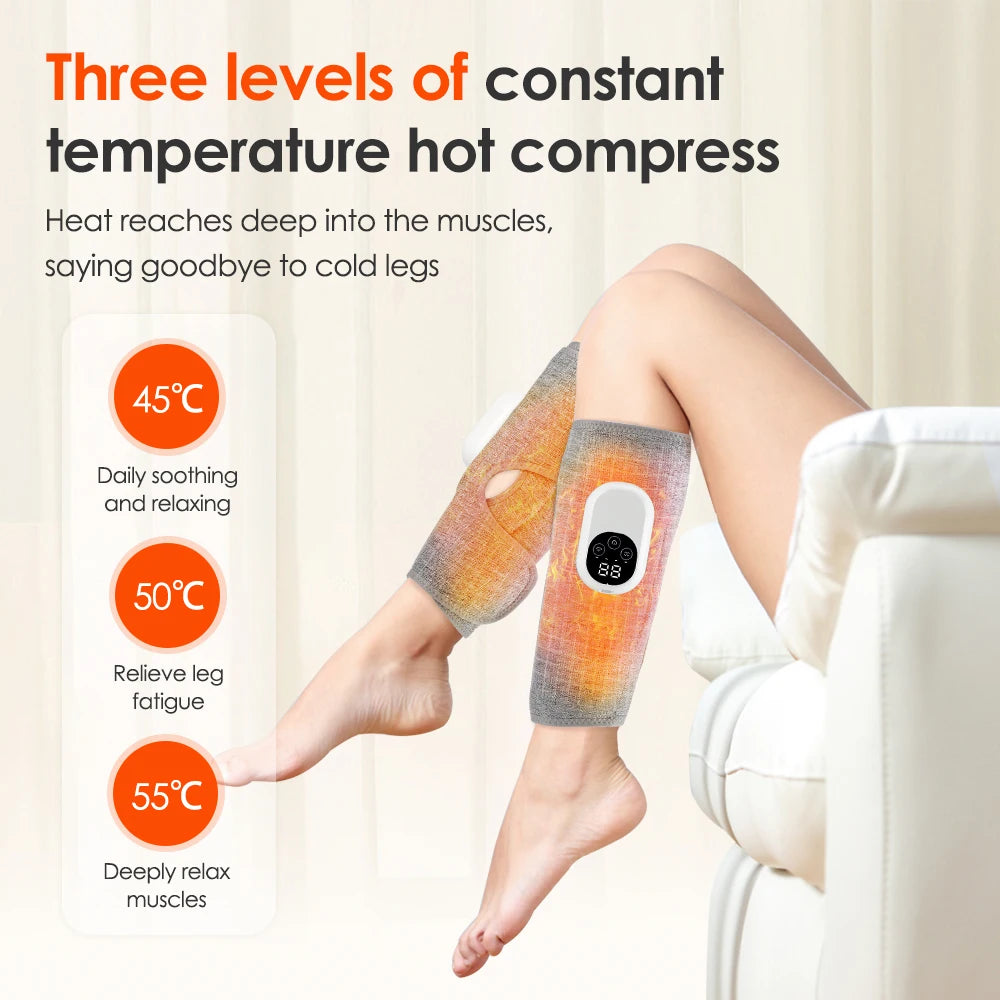 JianYouCare Portable 360 Air Pressure Leg Calf Massager Hot Compress Promote Blood Circulation Muscle Relaxation Relieve Fatigue