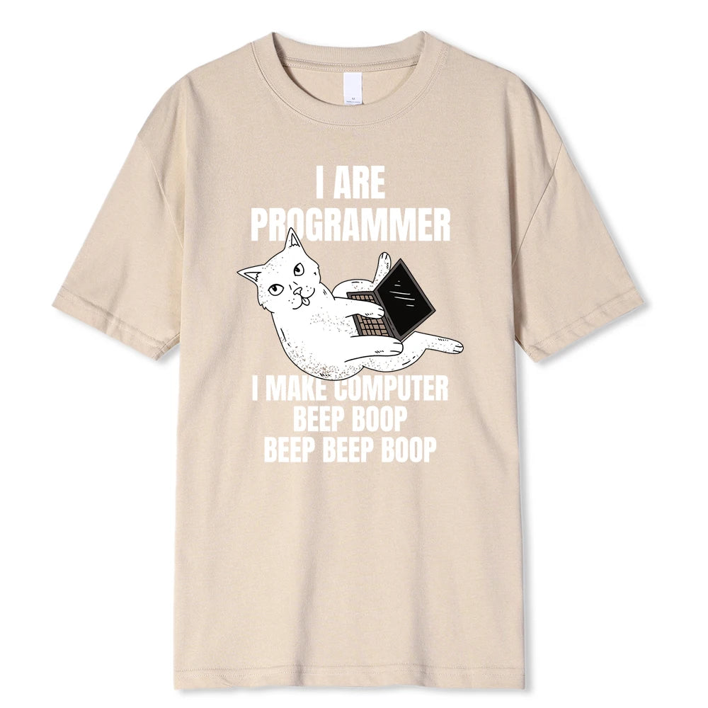 I Are Programmer I Make Computer Beep Boop Men T-Shirt Fashion Clothing Cotton Tops Fashion Summer Tee Shirt Oversized Tshirt