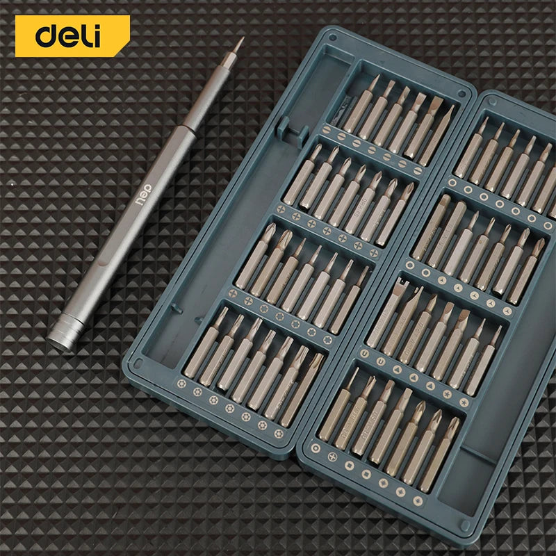 Deli 57pcs Precision Screwdriver Set,High-Quality Magnetic Bits with Ergonomic Handle, Ideal for Electronics, Repairs,DIY