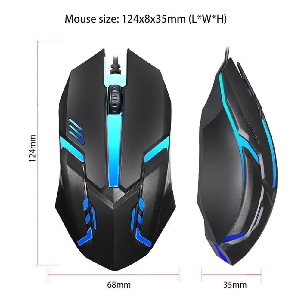 Computer Mouses E Sports LED Luminous Backlit Wired Mouse USB Wired For Desktop Laptop Mute Office Computer Gaming Mouse