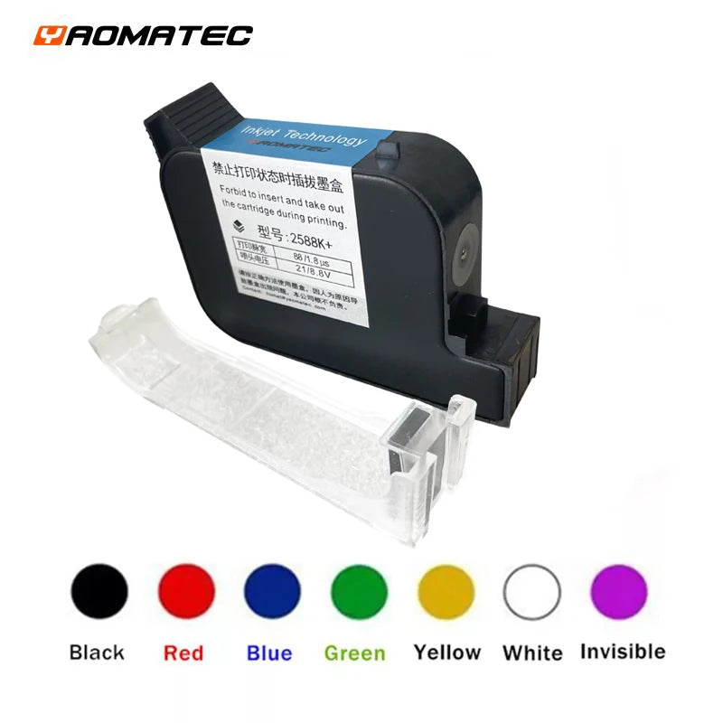 YAOMATEC 2588K+  600DPI 12.7mm  Handheld thermal inkjet Printer Fast Dry Eco Solvent Ink Cartridge