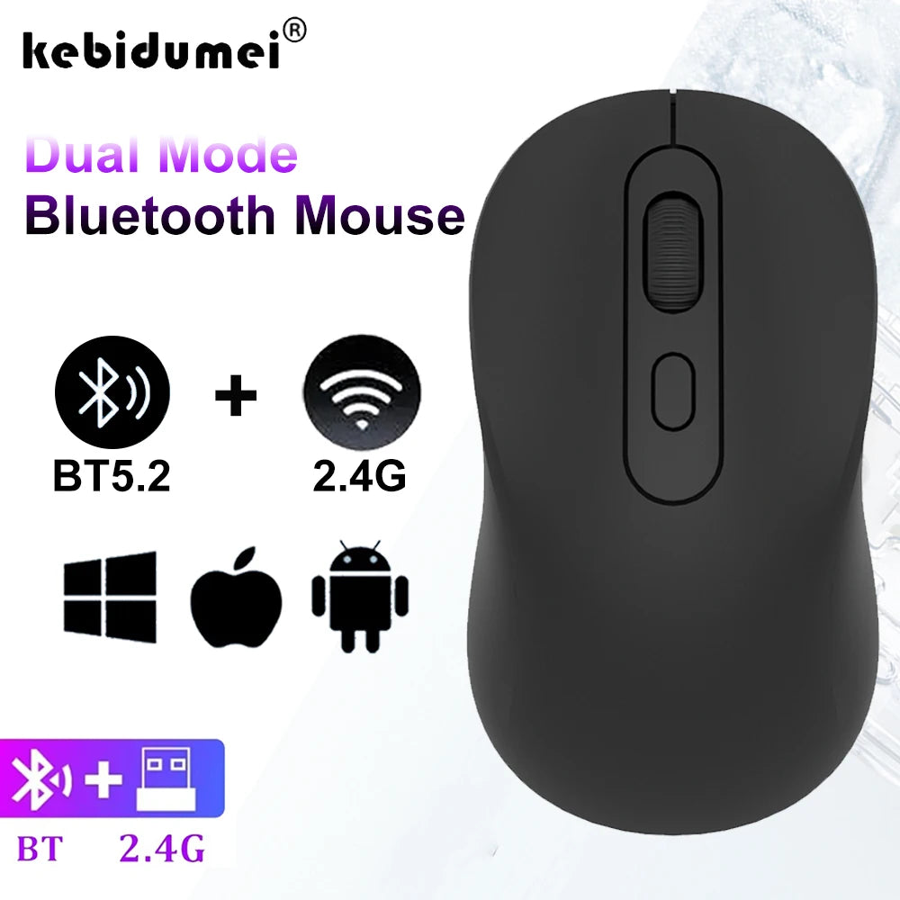 Bluetooth 5.2 Mouse 2.4GHz Wireless Mouse Mice Rechargeable Mouse Silent Mouse USB Gaming Mouse 1600DPI for PC Laptop MacBook