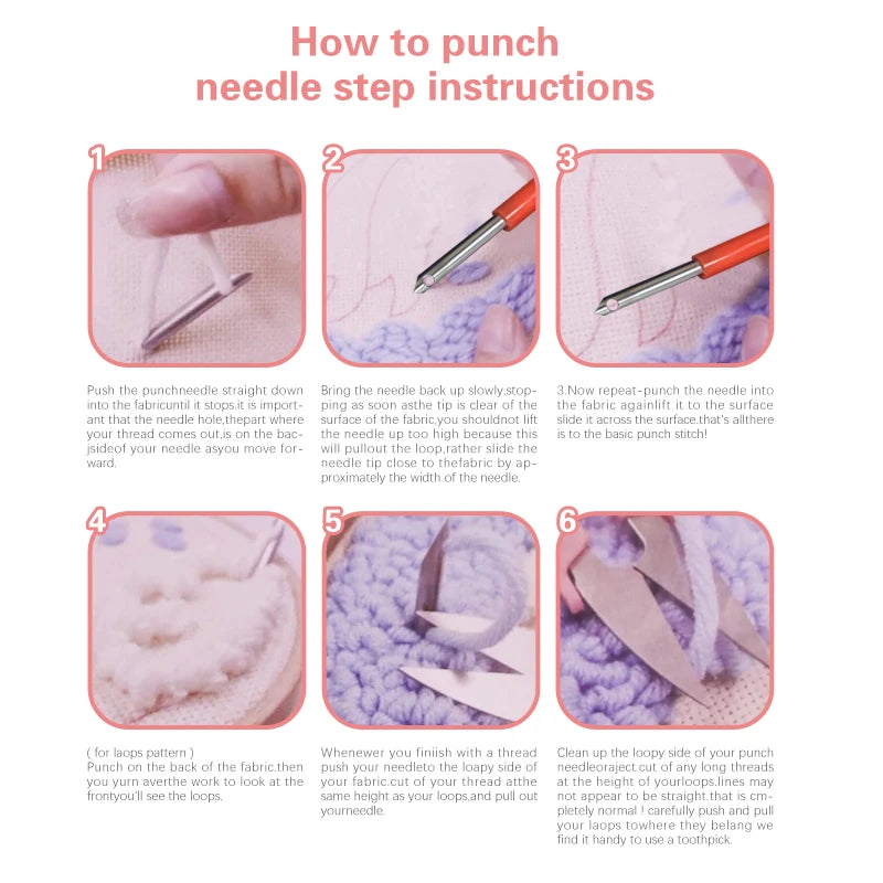 CHENISTORY DIY Punch Needle Embroidery Starter Kit with Pattern and Instructions Cross Stitch Kit Landscape Pattern Handicraft