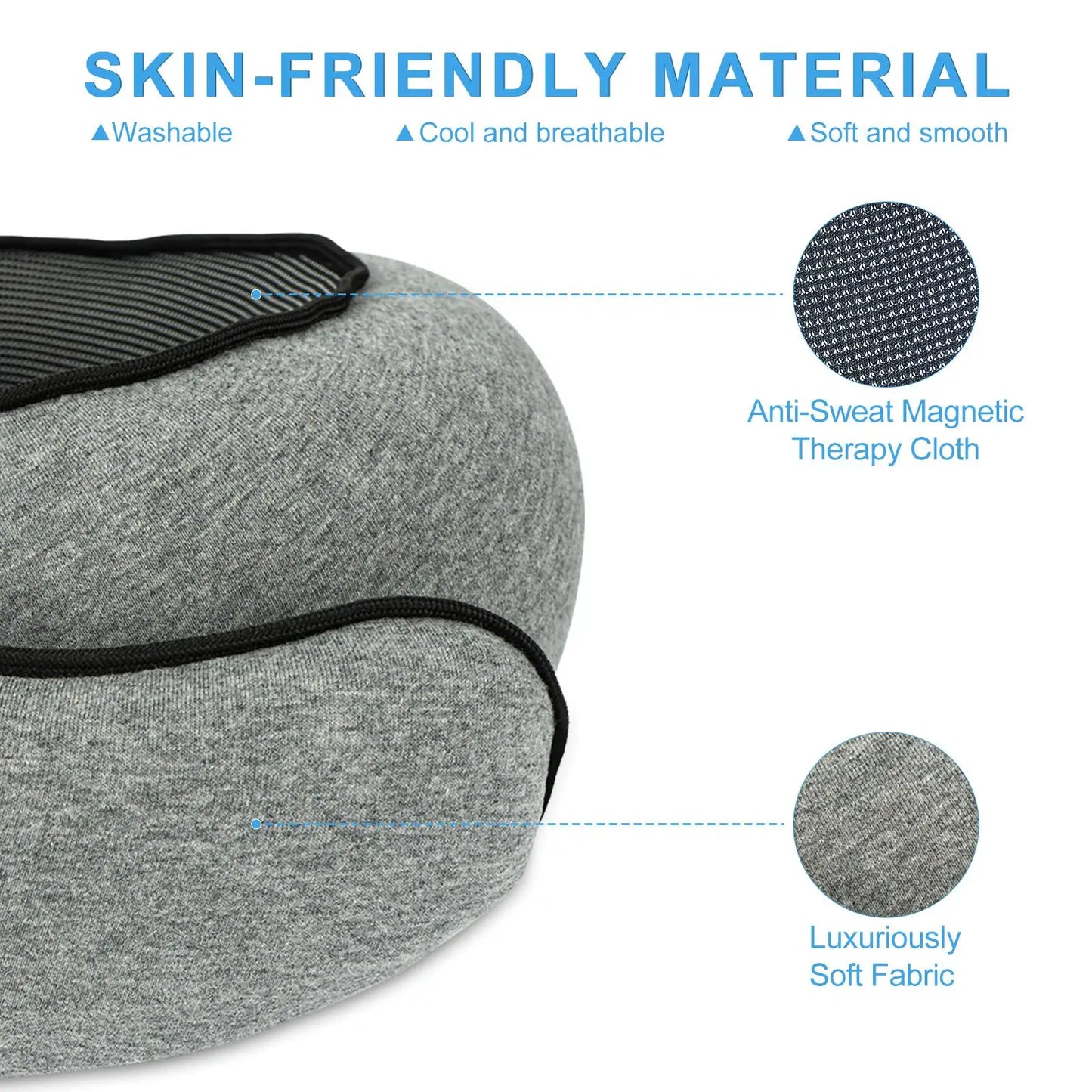 Memory Foam Travel Neck Pillow for airplanes – FBA Fast Shipping