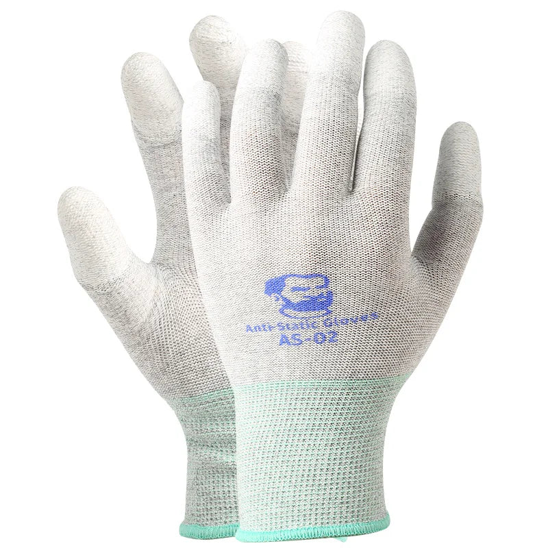 MECHANIC AS02 Anti-static Carbon Fiber Gloves PU Coating Layer Mobile Phone Electronic Parts Repair Protective Gloves