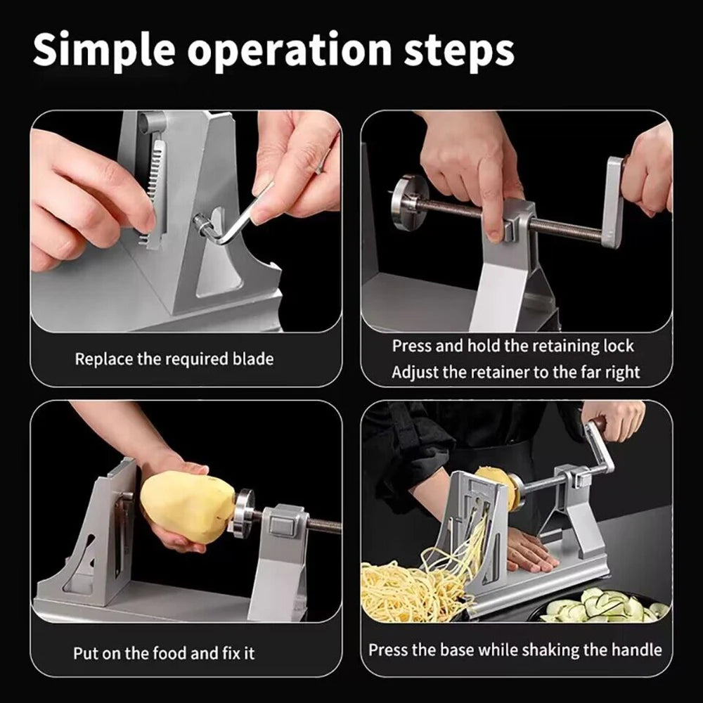 Multifunctional Stainless Steel Potato Shredder, Manual Potato Silk Cutter, Carrot Graters, Vegetable Fruit Slicer