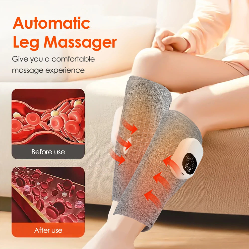 JianYouCare Portable 360 Air Pressure Leg Calf Massager Hot Compress Promote Blood Circulation Muscle Relaxation Relieve Fatigue