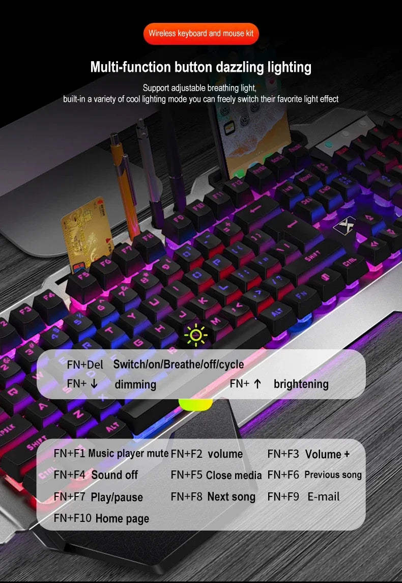 K680 Rechargeable 2.4G wireless keyboard and mouse suite Gaming computer Office esports