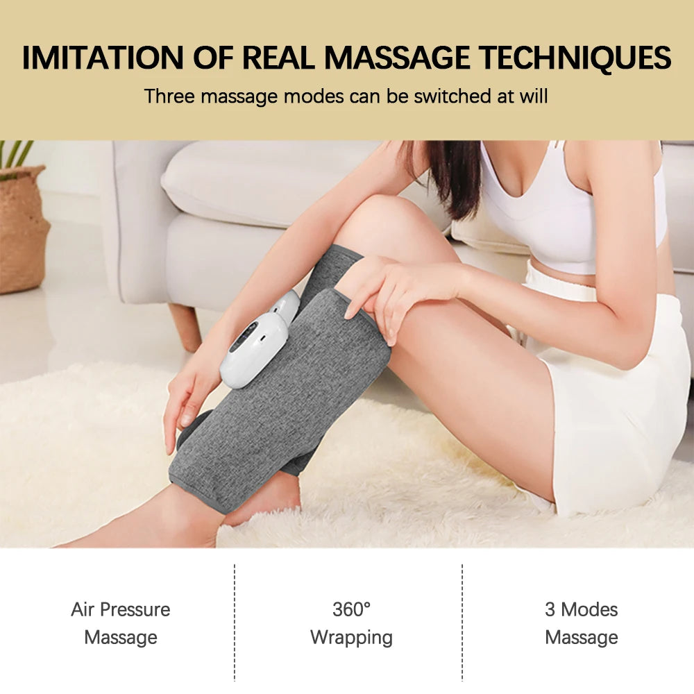 JianYouCare Portable 360 Air Pressure Leg Calf Massager Hot Compress Promote Blood Circulation Muscle Relaxation Relieve Fatigue